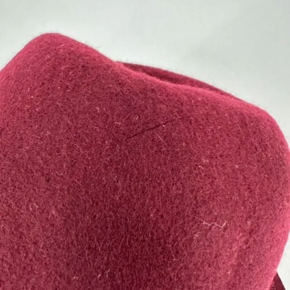 Vintage Victoria Secret Wide Brim Wool Floppy Brim Hat Wine‎ Burgundy elegant